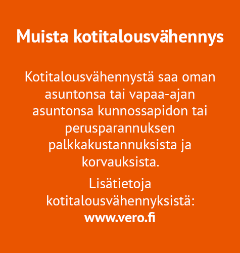 muista kotitalousvähennys